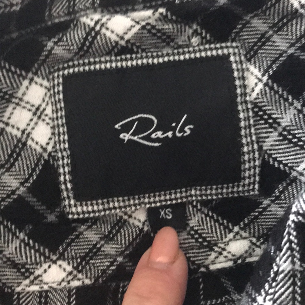 Rails Flannel Button Down Crop Top - image 2